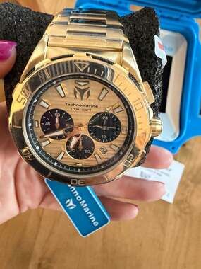 TechnoMarine Seven Seas Chronograph Gold Dial Men's Watch TM-725032